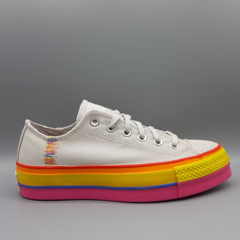 Converse All Star CTAS LIFT OX Platform Rainbow 🌈 - Picture 3 of 7